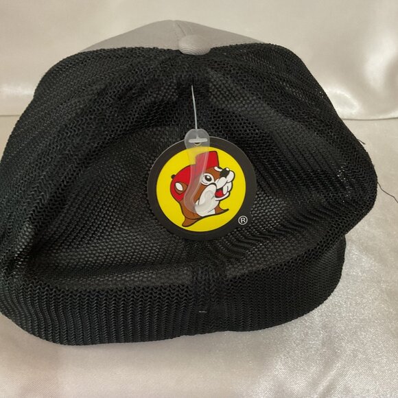 Buc-Ees Gray & Black Mesh Back Trucker Hat L/XL Proflex Adjustable Cap - Picture 3 of 5